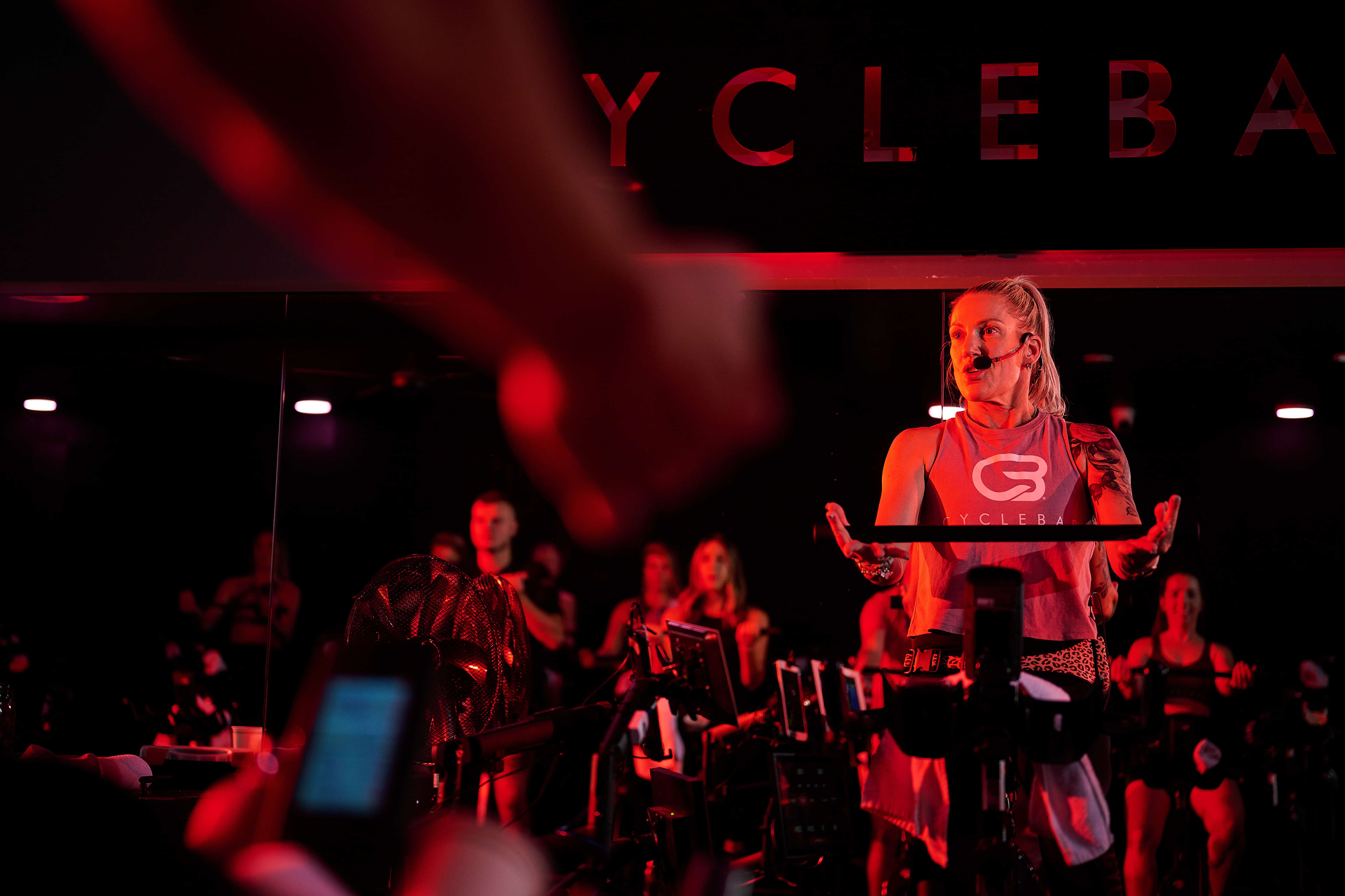Melbourne Cycle class instructor talking about the benefits of a cycle class