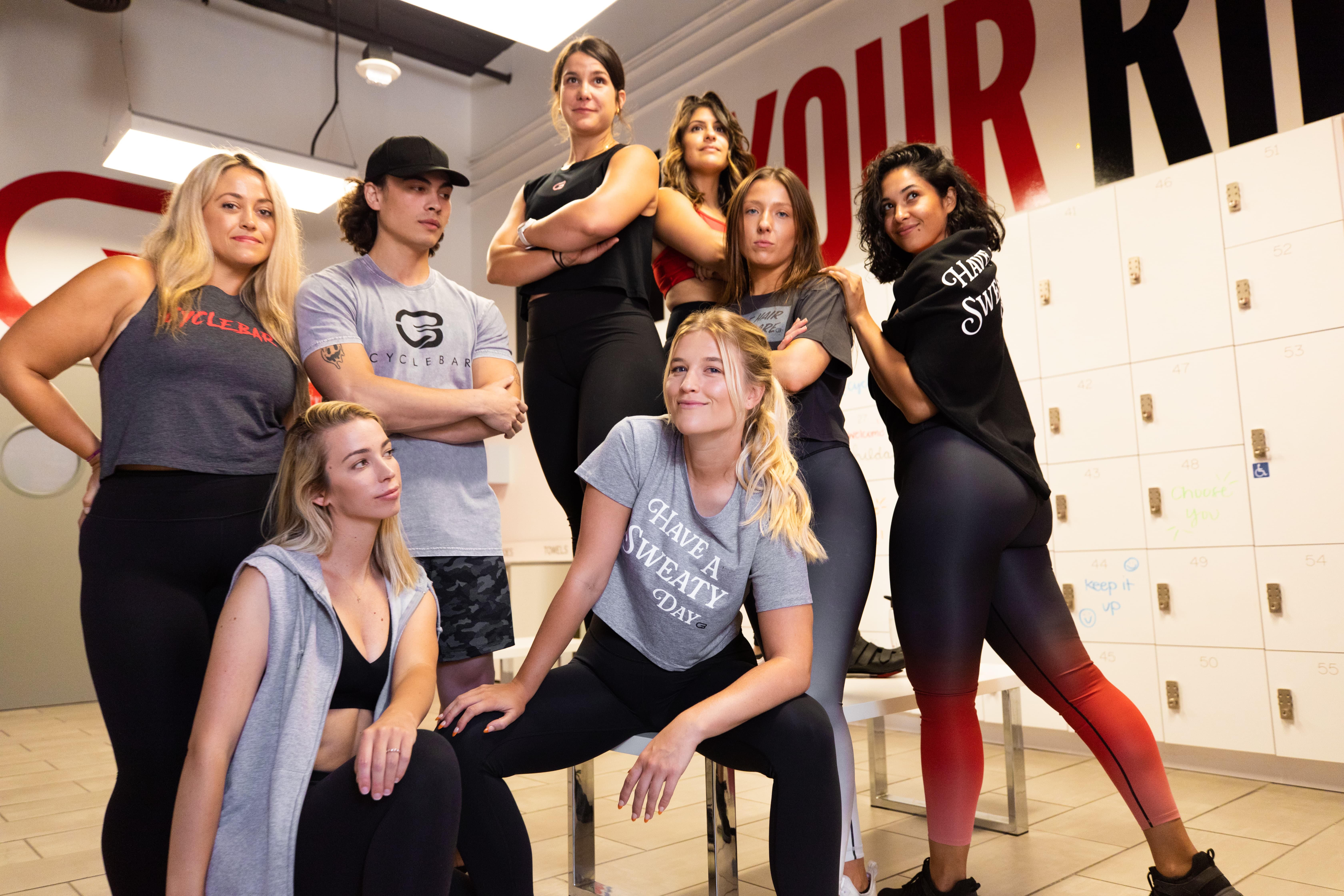 riders in their cycle class attire